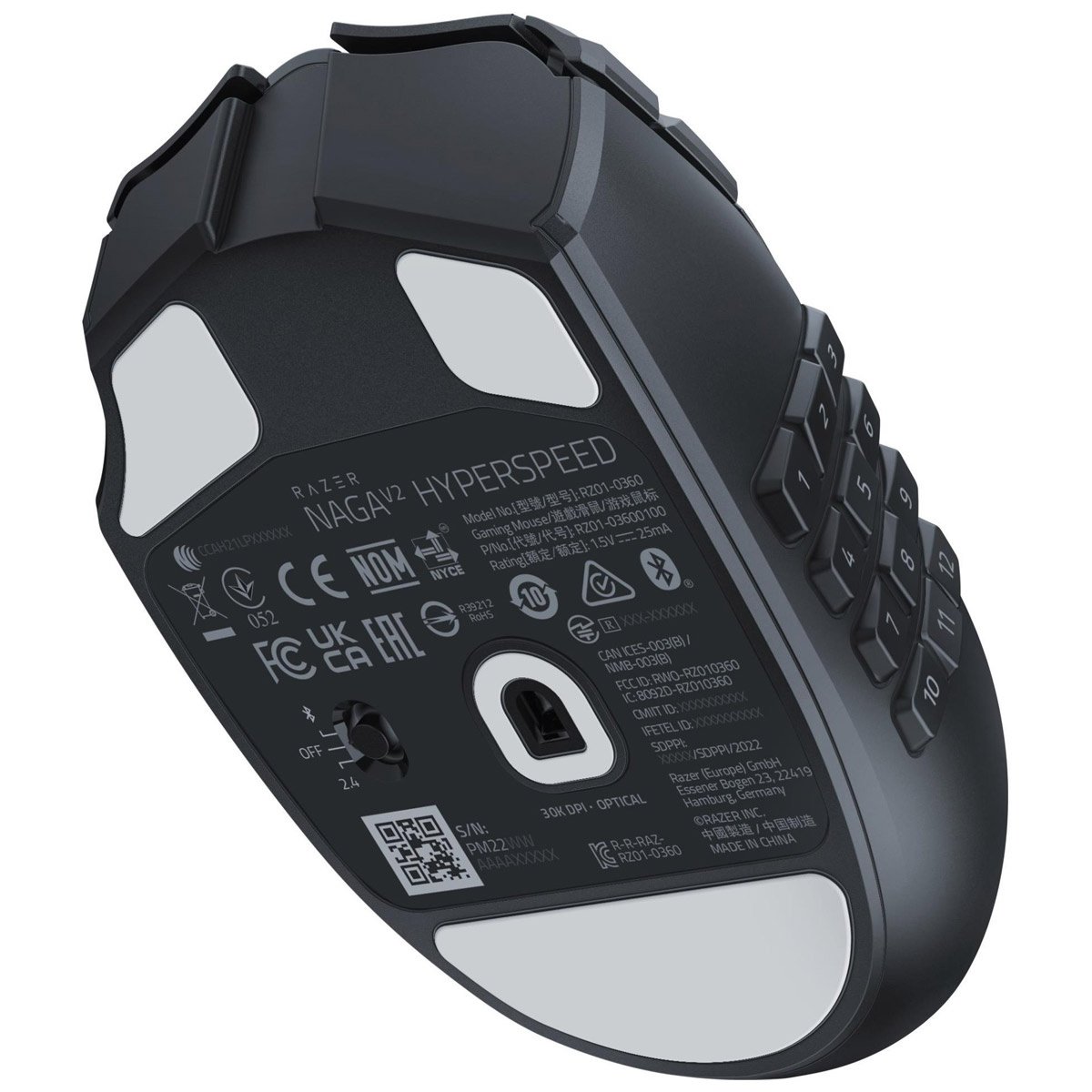 Rato Razer Naga V2 HyperSpeed MMO Gaming Wireless/Bluetooth Preto - Image 5
