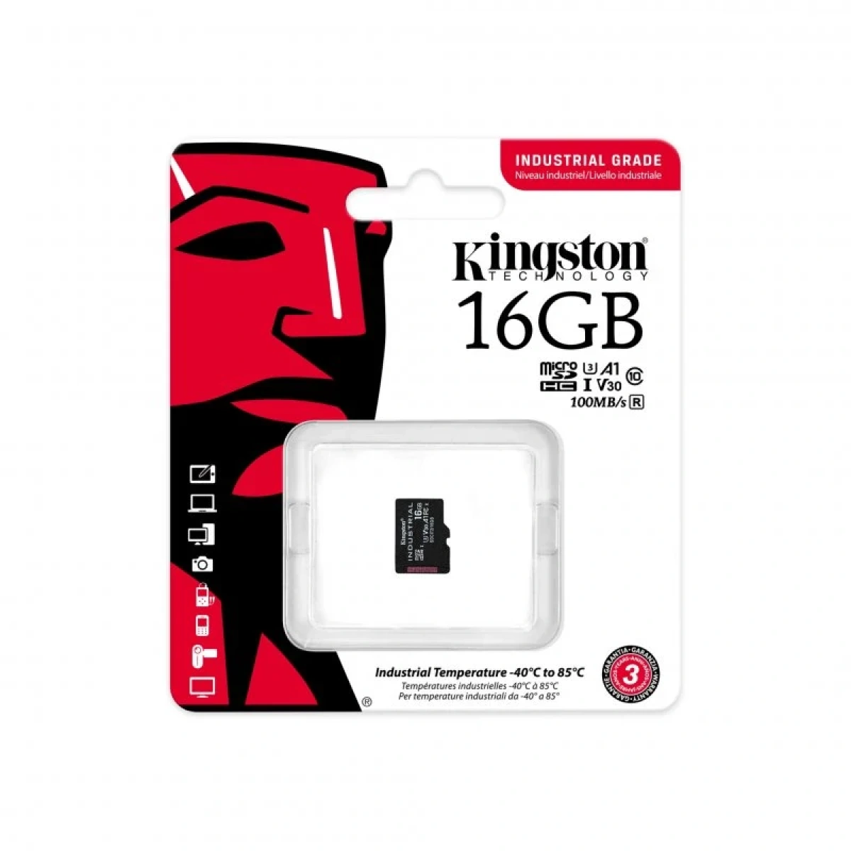 Cartão de Memória MicroSD Kingston 16Gb Class10 (A1) SDHC Industrial - Image 2