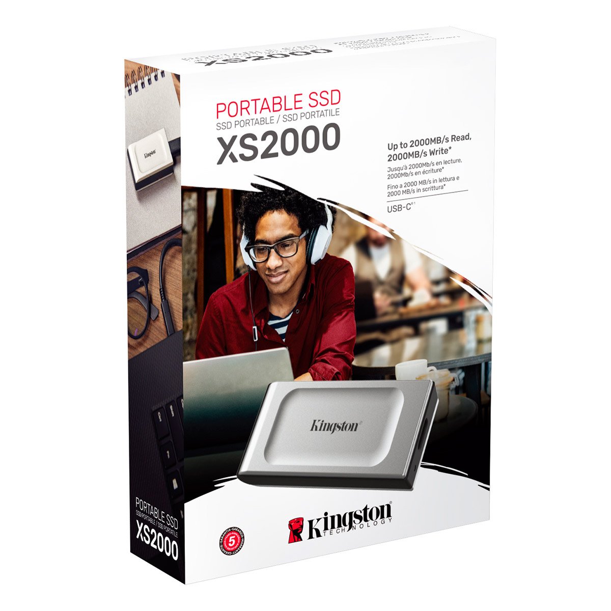 Disco SSD Externo Kingston XS2000 4TB USB 3.2 Gen2 Cinza - Image 4