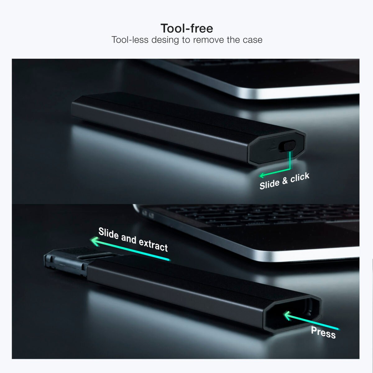 Caixa Externa SSD Tooq M.2 NGFF/NVMe SSD - USB 3.1 Gen 2 Preto - Image 8