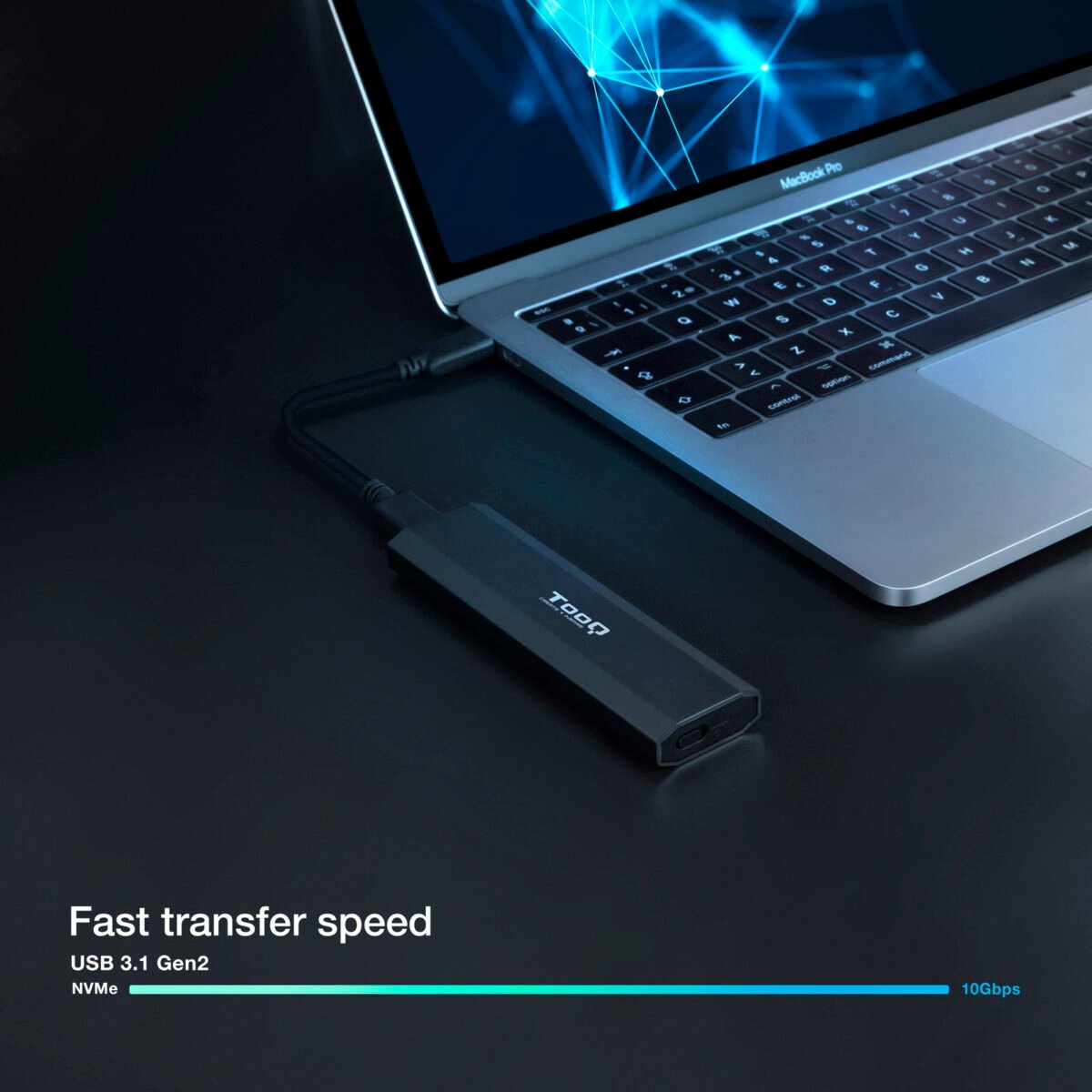 Caixa Externa SSD Tooq M.2 NGFF/NVMe SSD - USB 3.1 Gen 2 Preto - Image 4