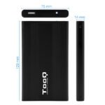 Caixa Externa HDD Tooq 2.5" SATA (95mm) - USB 2.0 Preto - Image 3