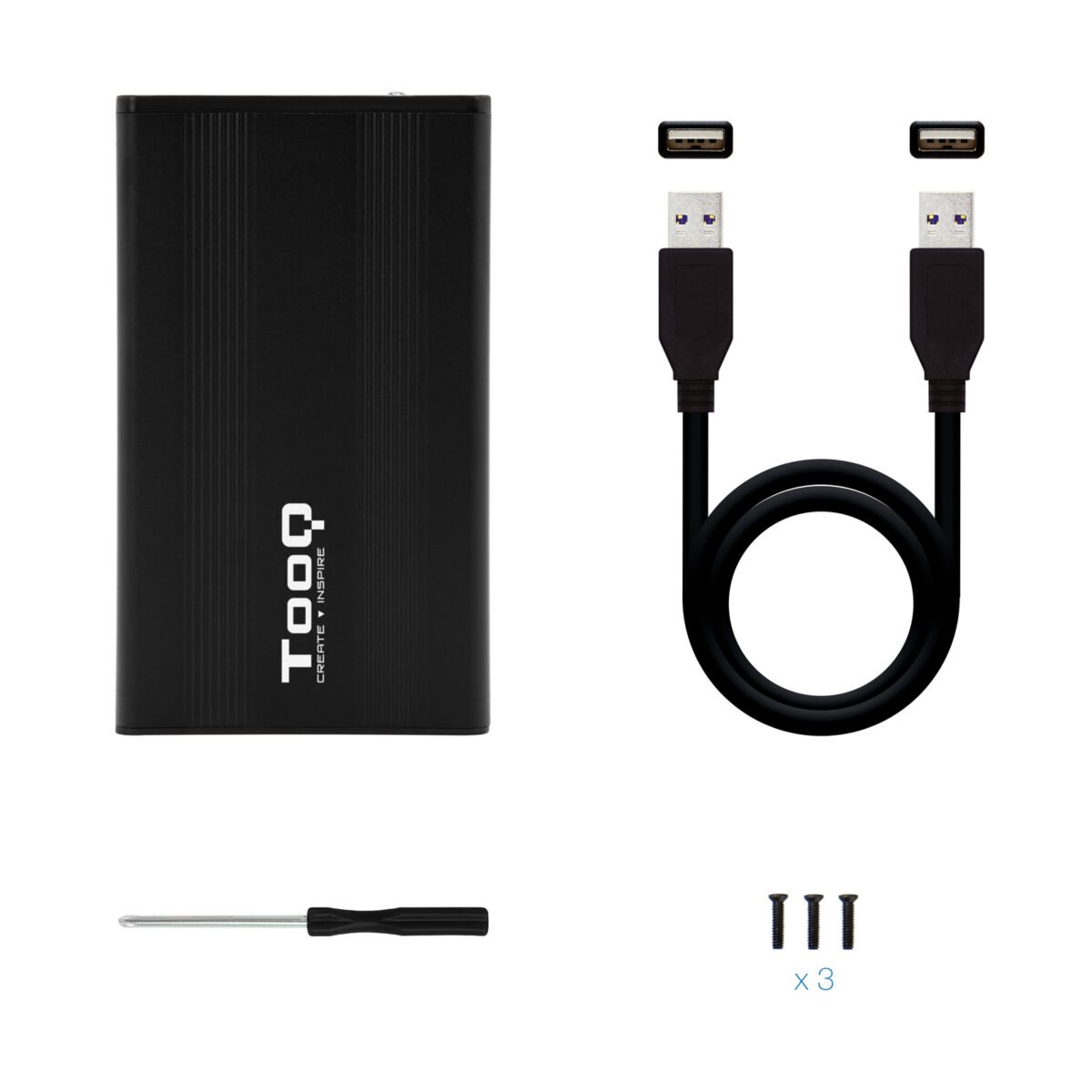 Caixa Externa HDD Tooq 2.5" SATA (95mm) - USB 2.0 Preto - Image 5