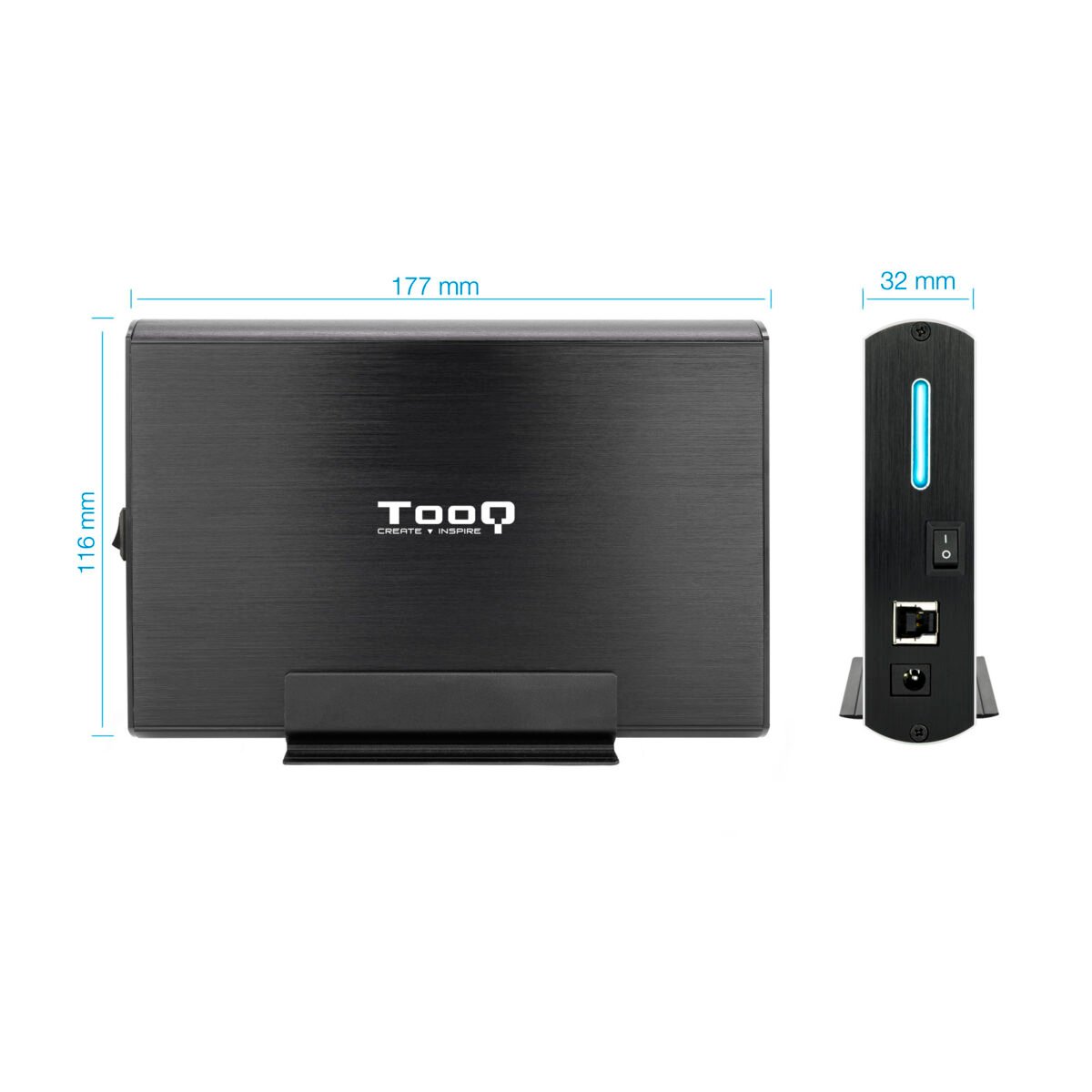 Caixa HDD Tooq 3.5" SATA LED Preto - Image 4