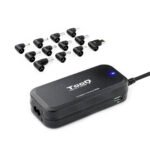 Carregador de Portátil Tooq 90W 2x USB 12 Conectores Preto