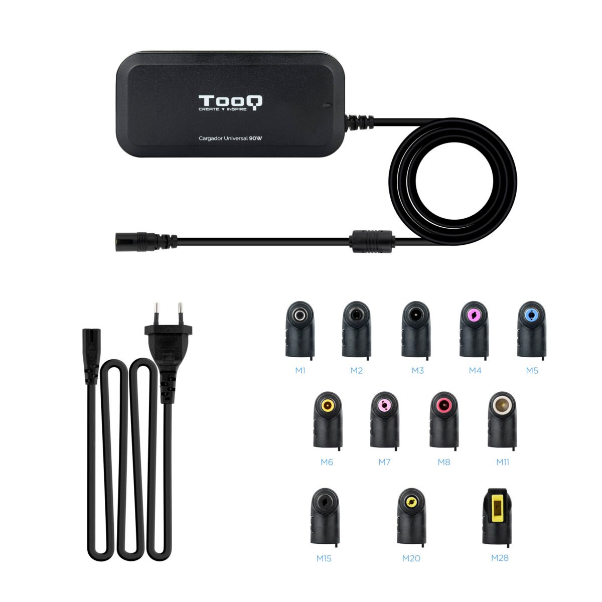 Carregador de Portátil Tooq 90W 2x USB 12 Conectores Preto - Image 5