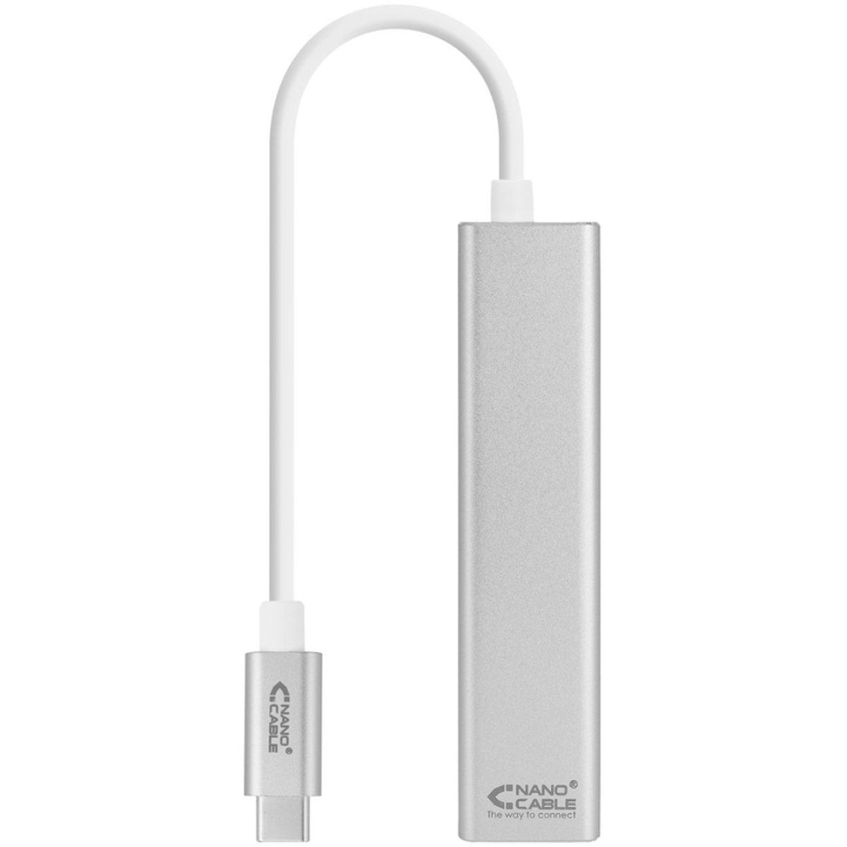 Docking Station Nanocable USB-C a Ethernet Gigabit + 3xUSB 3.0 15 CM Prateado - Image 1