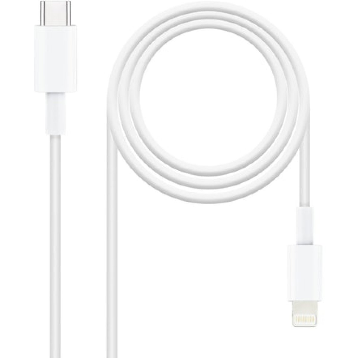 Cabo Lightning p/ USB Type-C NanoCable Branco 2m - Image 1