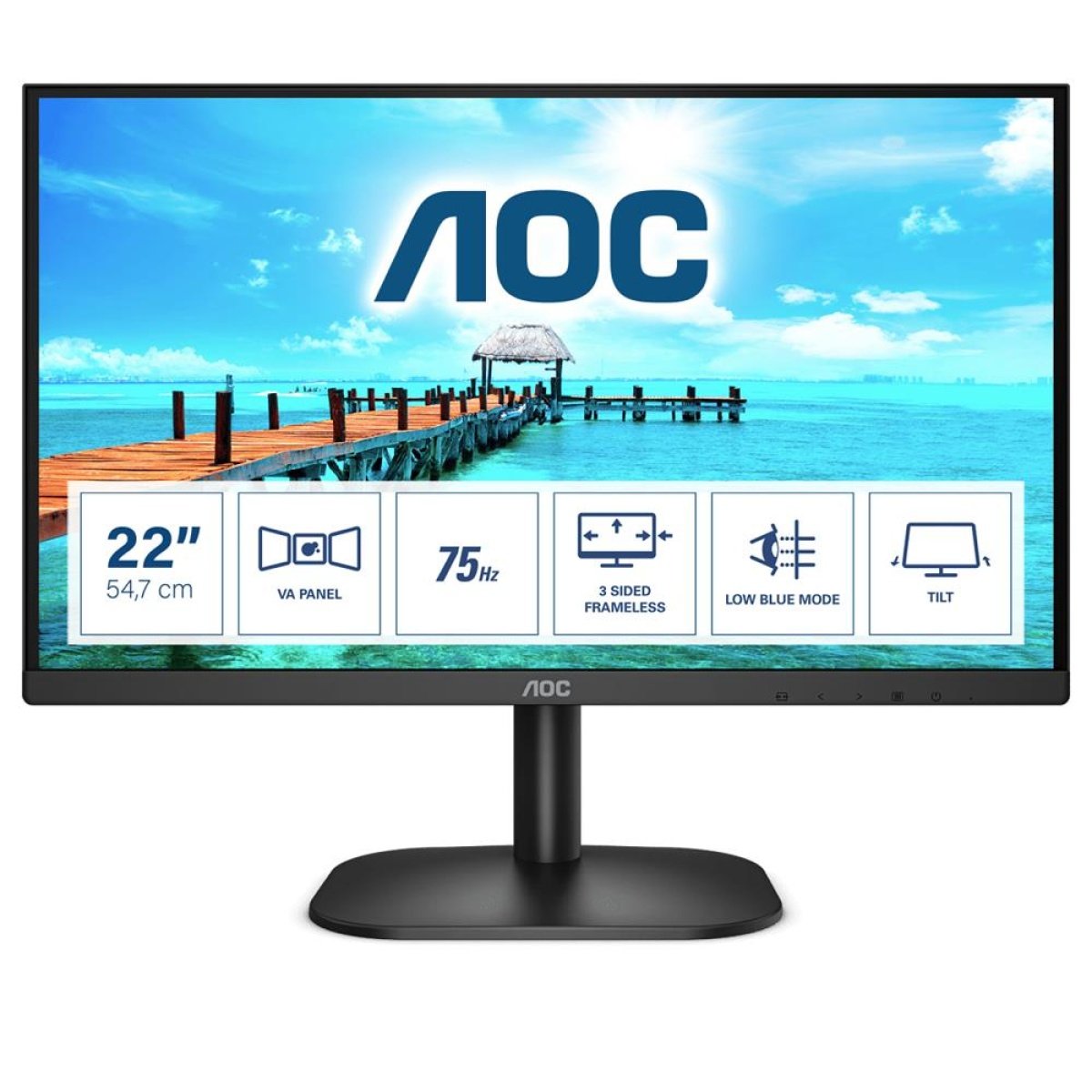Monitor AOC 22B2H 22' FHD VA 75Hz - Image 1