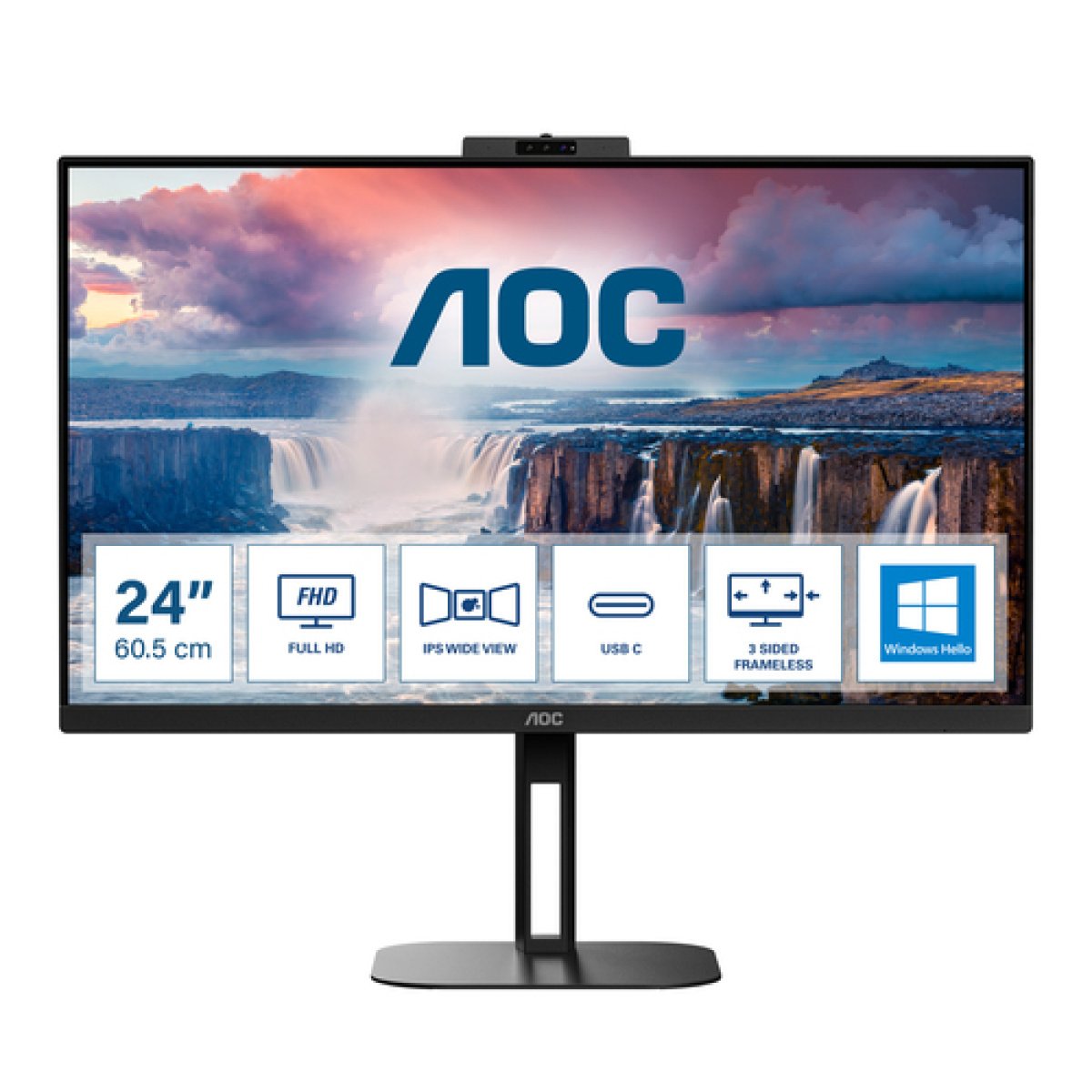 Monitor AOC 23.8' 24V5CW/BK IPS FHD 16:9 75Hz FreeSync 1ms - Image 1