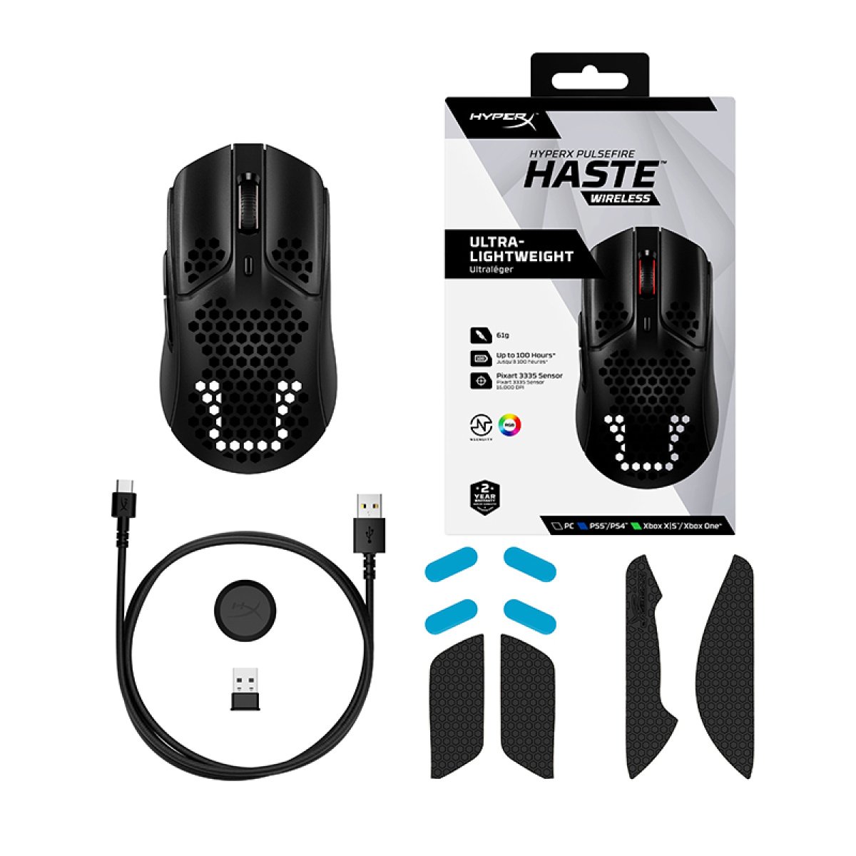 Rato HyperX Pulsefire Haste RGB Wireless Preto - Image 6
