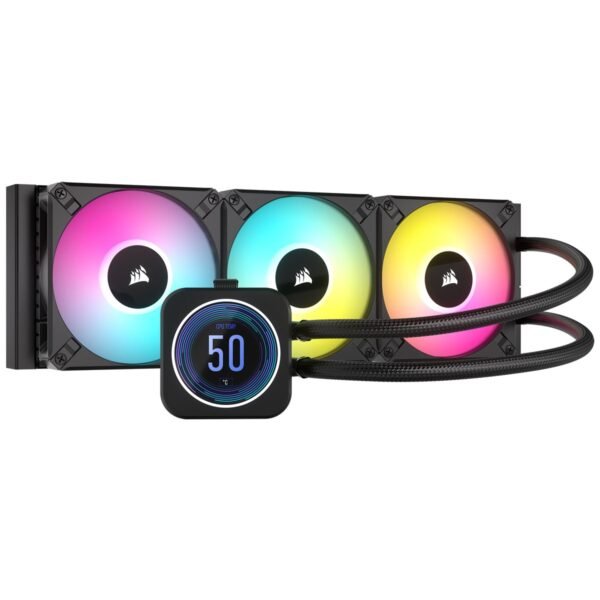 Water Cooler CPU Corsair iCUE H150i Elite LCD XT RGB 360mm Preto