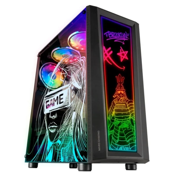 Caixa ATX Mars Gaming MC-ART FRGB Vidro Temperado Preta