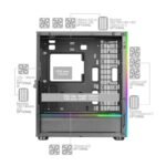 Caixa E-ATX Mars Gaming MC-ULTRA XXL ARGB Vidro Temperado Preta - Image 5