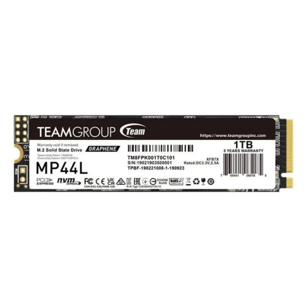 Disco SSD Team Group MP44L 1TB M.2 NVMe PCIe 4.0 SLC 5000R/4500W
