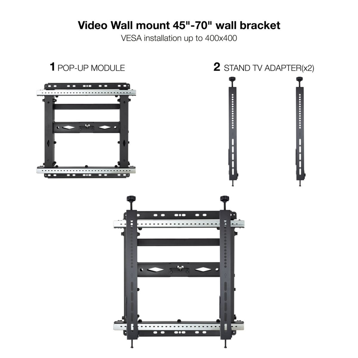 Suporte de ecrã Videowal Tooq TQVW4571T 45"-70" Preto - Image 2