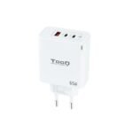 Carregador GaN Tooq 2xUSB-C/PD 65W + USB-A/QC 65W