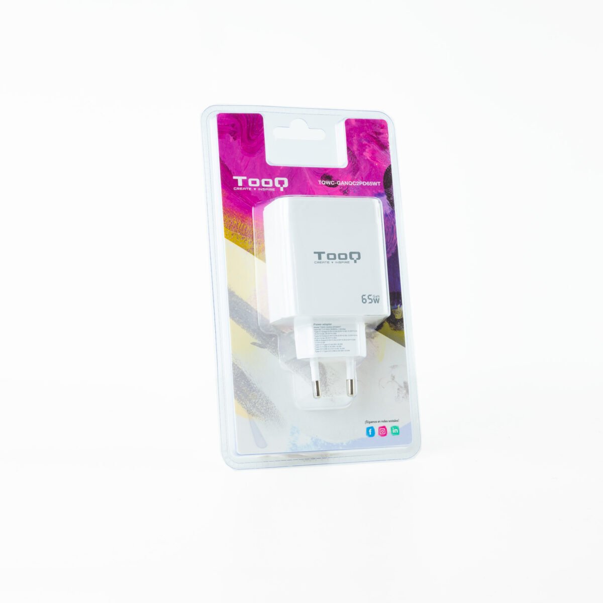 Carregador GaN Tooq 2xUSB-C/PD 65W + USB-A/QC 65W - Image 6