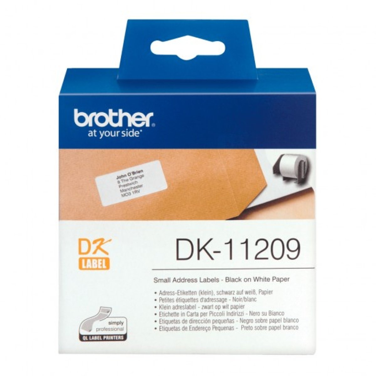 Etiquetas pré-cortadas Brother DK11209 Branco 29 x 62 mm - Image 1
