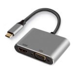 Adaptador Ewent EW9700 USB-C p/ HDMI + VGA (Dual Monitor) Cinza