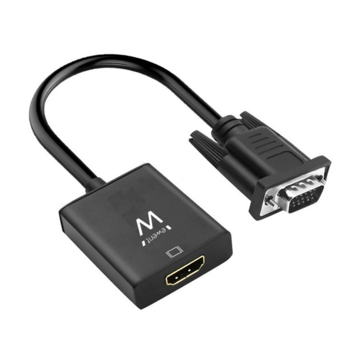 Adaptador Ewent EW9866 VGA para HDMI com Áudio 20cm Preto - Image 1