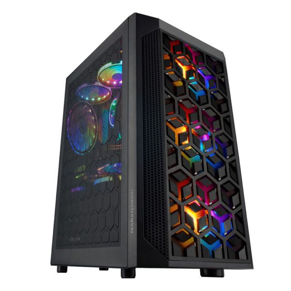 Caixa Micro-ATX Mars Gaming MCMESH Compact Gaming RGB Preta