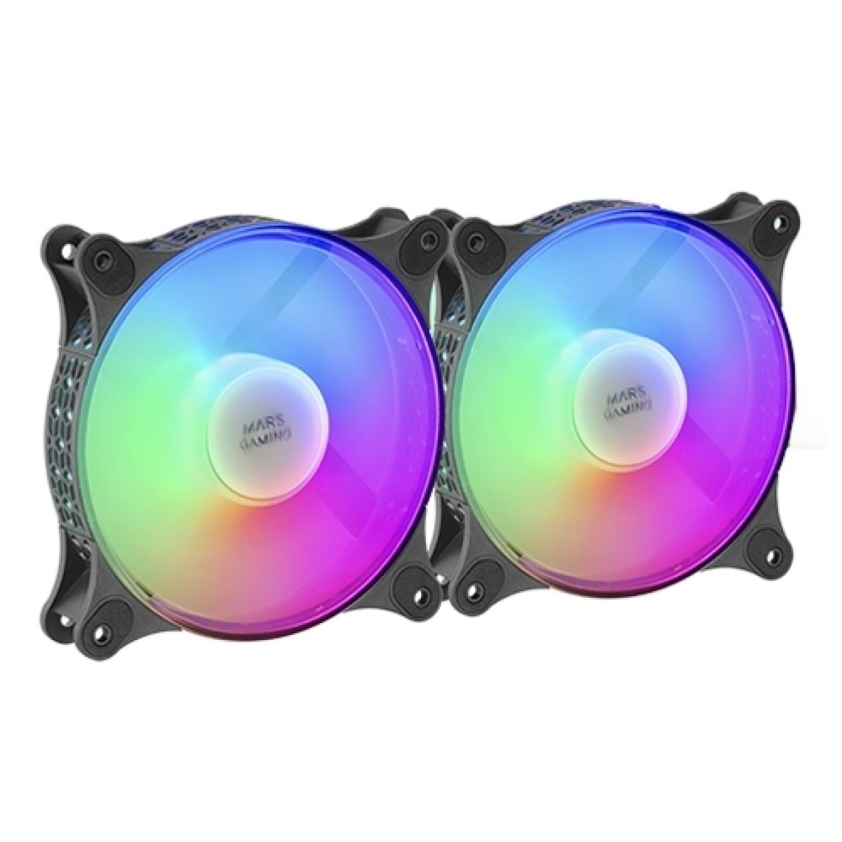 Ventoinha 120mm Mars Gaming MFX FRGB Preta (Pack 2) - Image 1