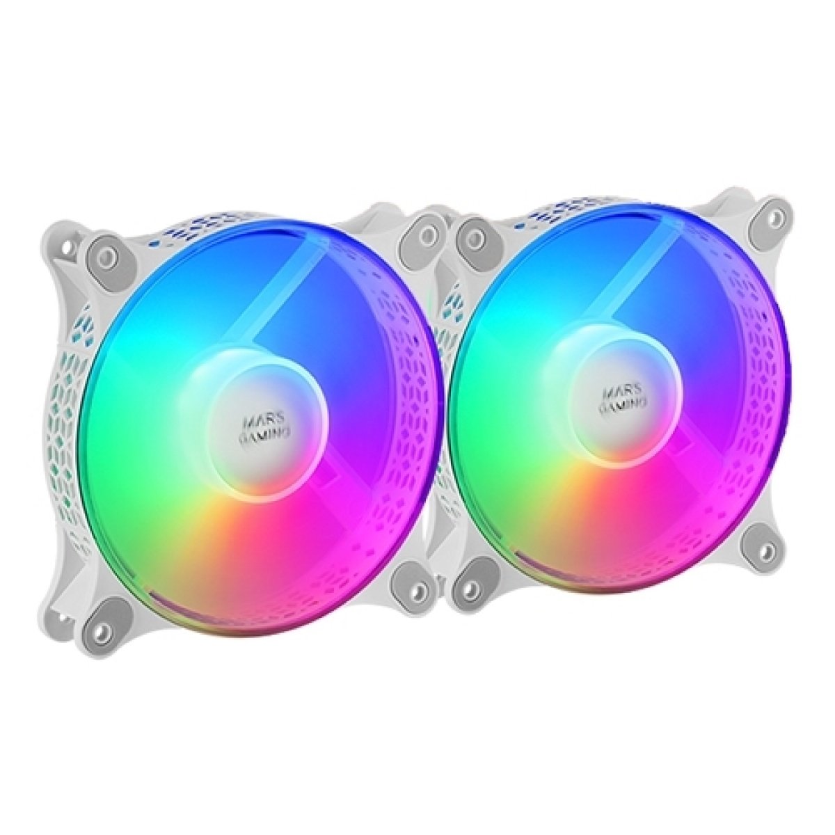 Ventoinha 120mm Mars Gaming MFX FRGB Branca (Pack 2) - Image 1