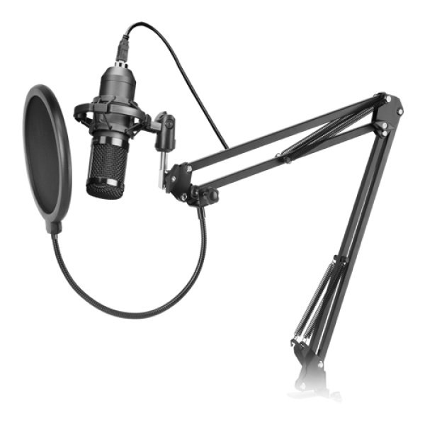 Microfone Mars Gaming Pro c/ Braço Preto