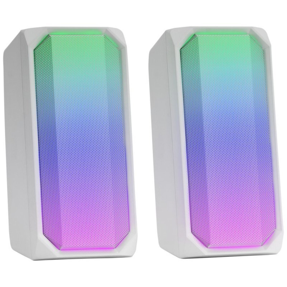 Colunas Mars Gaming MSRGBW RGB Stereo 2.0 15W RMS Branca - Image 1