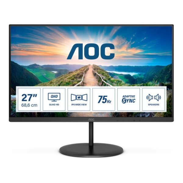Monitor AOC 27' Q27V4EA IPS QHD 16:9 75Hz FreeSync 4ms