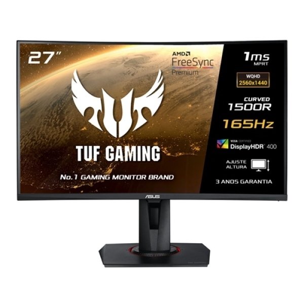 Monitor Curvo Asus TUF Gaming 27'' VA QHD VG27WQ 165Hz FreeSync HDR400 1ms