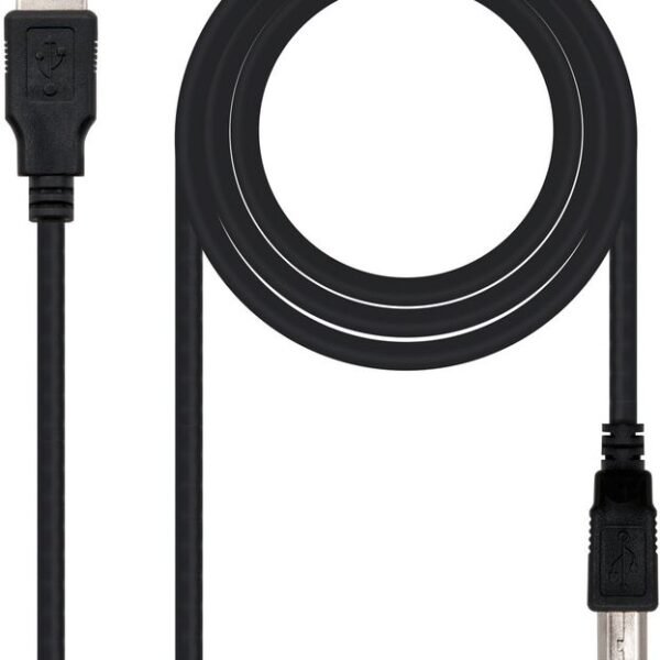 Cabo USB 2.0 Nanocable USB-A/M > USB-B/M 1 M Preto