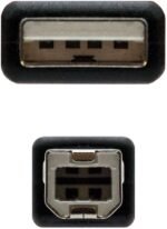 Cabo USB 2.0 Nanocable USB-A/M > USB-B/M 1 M Preto - Image 2