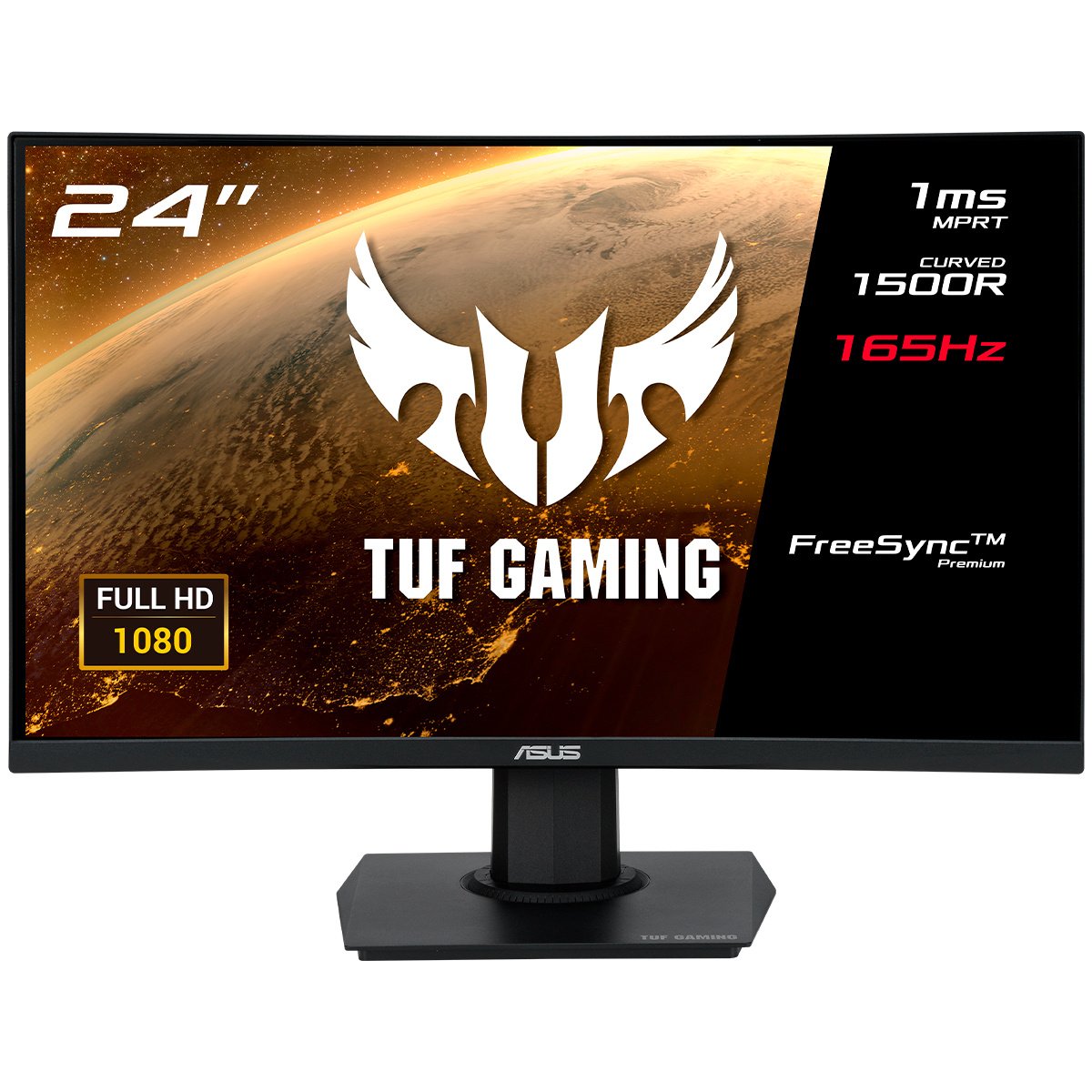Monitor Curvo Asus TUF Gaming VG24VQE VA 23.6" FHD 165Hz FreeSync - Image 1