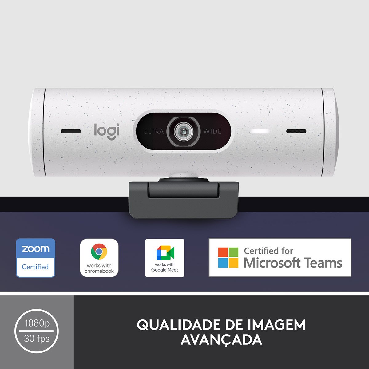 Webcam Logitech Brio 500 Full HD 1080p USB Type-C Branca - Image 2