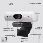 Webcam Logitech Brio 500 Full HD 1080p USB Type-C Branca - Image 7