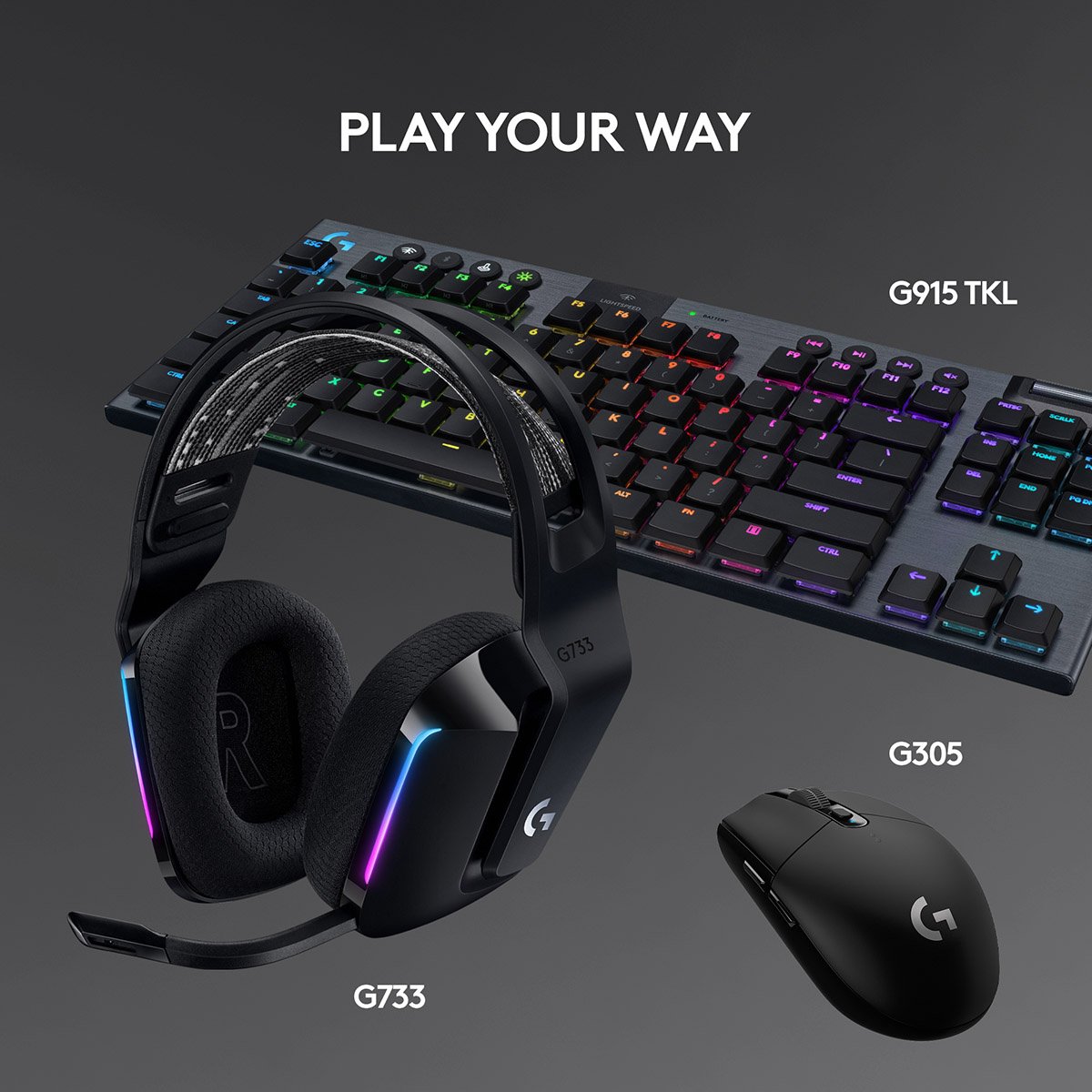 Headset Logitech G733 Lightspeed Wireless RGB Gaming Preto - Image 10
