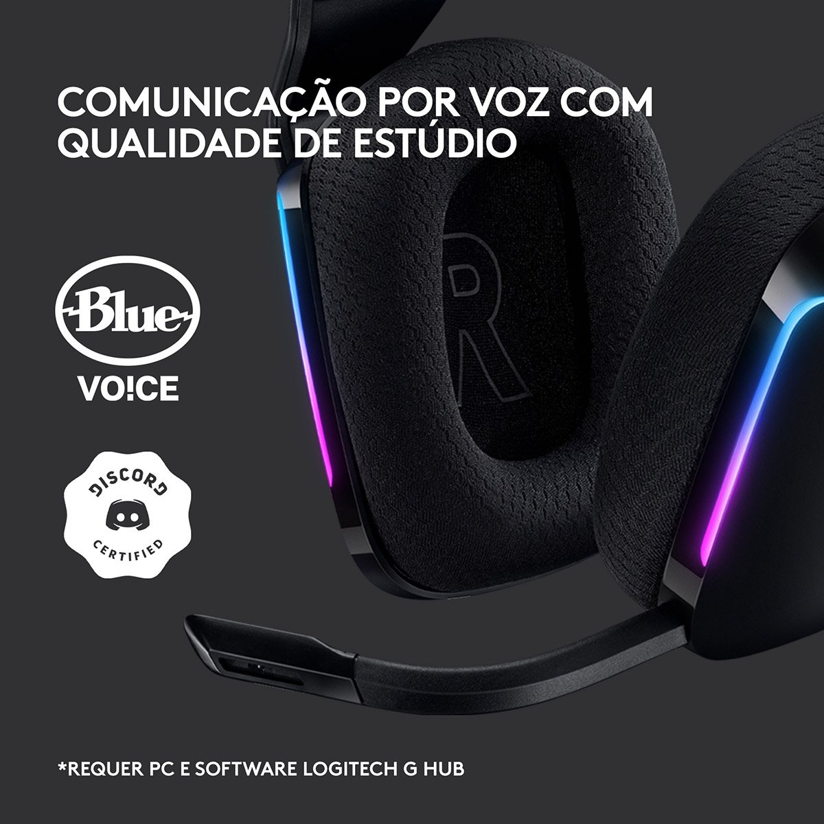 Headset Logitech G733 Lightspeed Wireless RGB Gaming Preto - Image 7