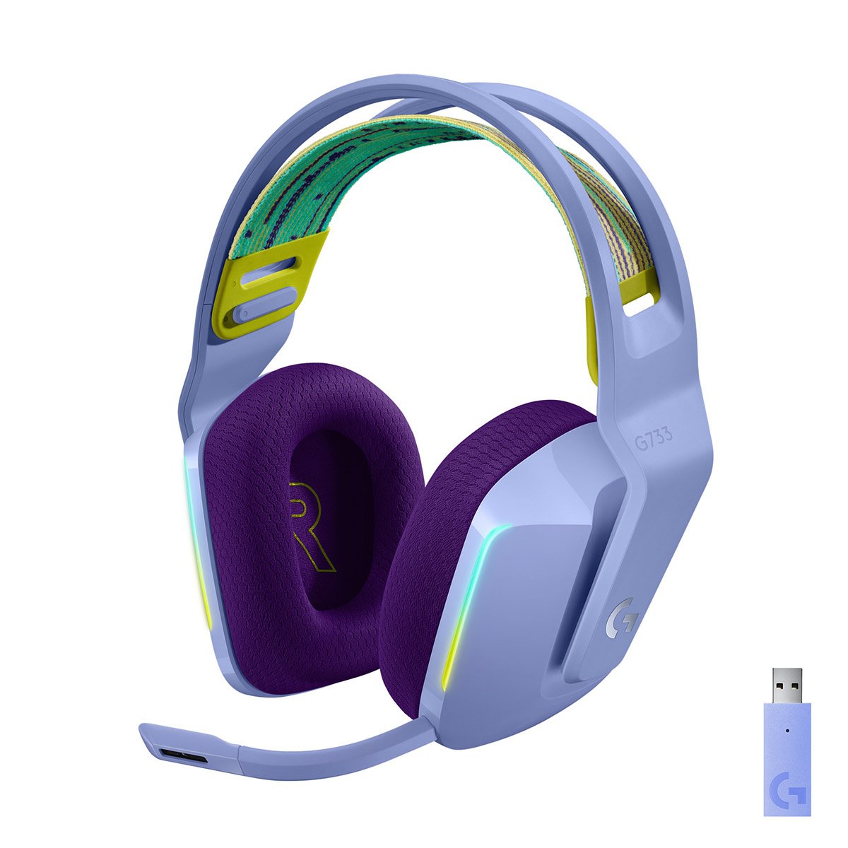 Headset Logitech G733 Lightspeed Wireless RGB Gaming Lilás - Image 1