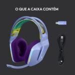 Headset Logitech G733 Lightspeed Wireless RGB Gaming Lilás - Image 8