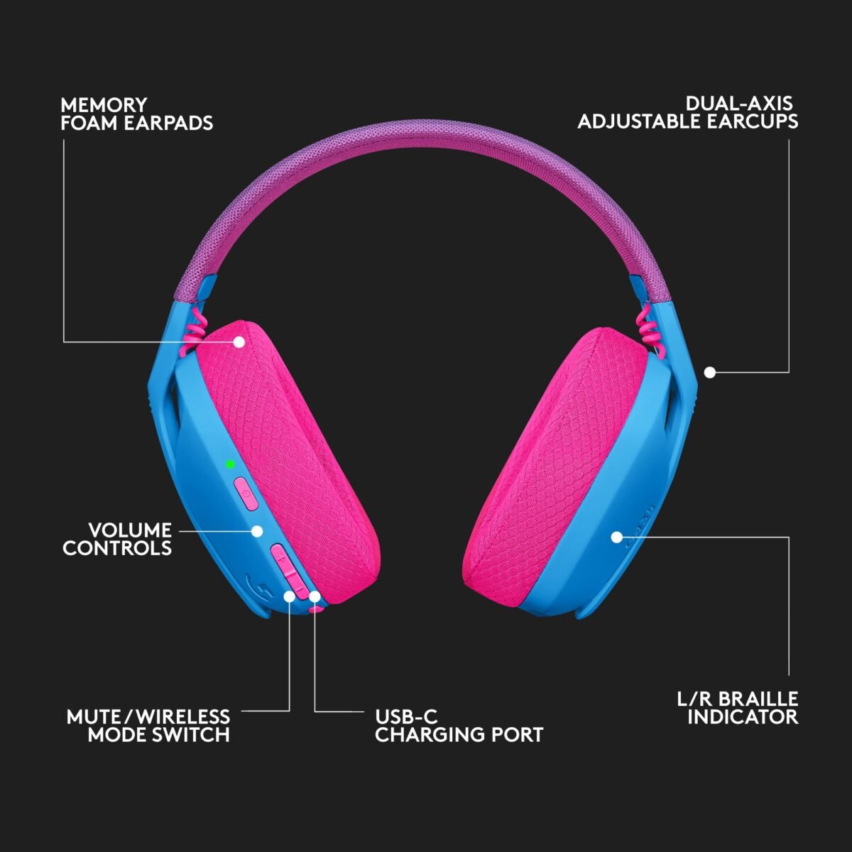 Headset Logitech G435 Lightspeed Wireless Gaming Azul - Image 8