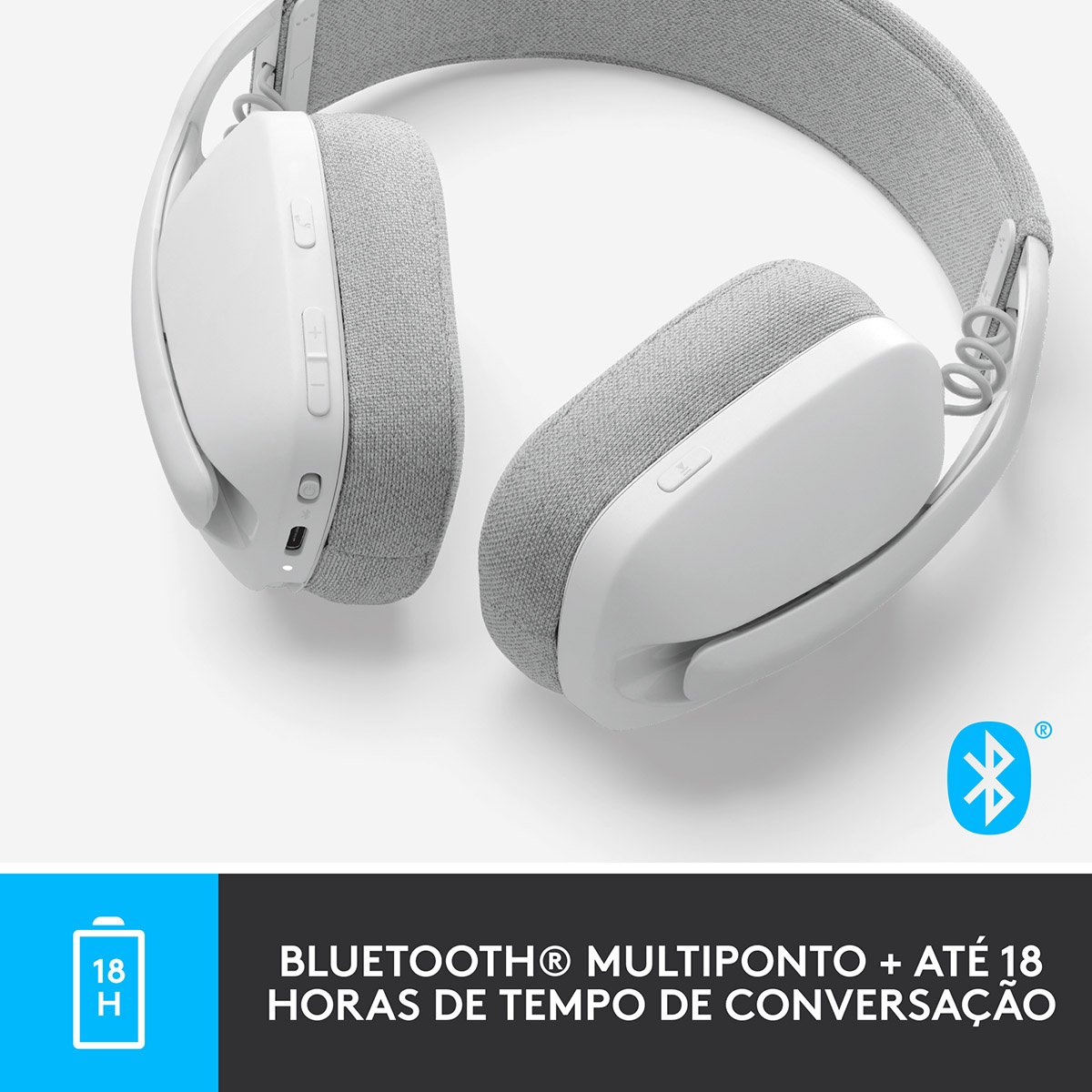 Headset Logitech Zone Vibe 100 Bluetooth Branco - Image 11