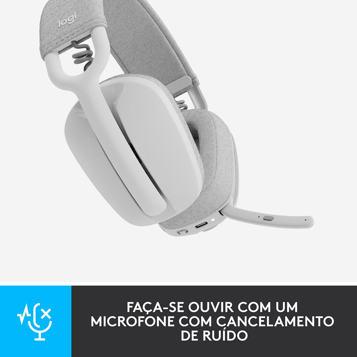 Headset Logitech Zone Vibe 100 Bluetooth Branco - Image 8