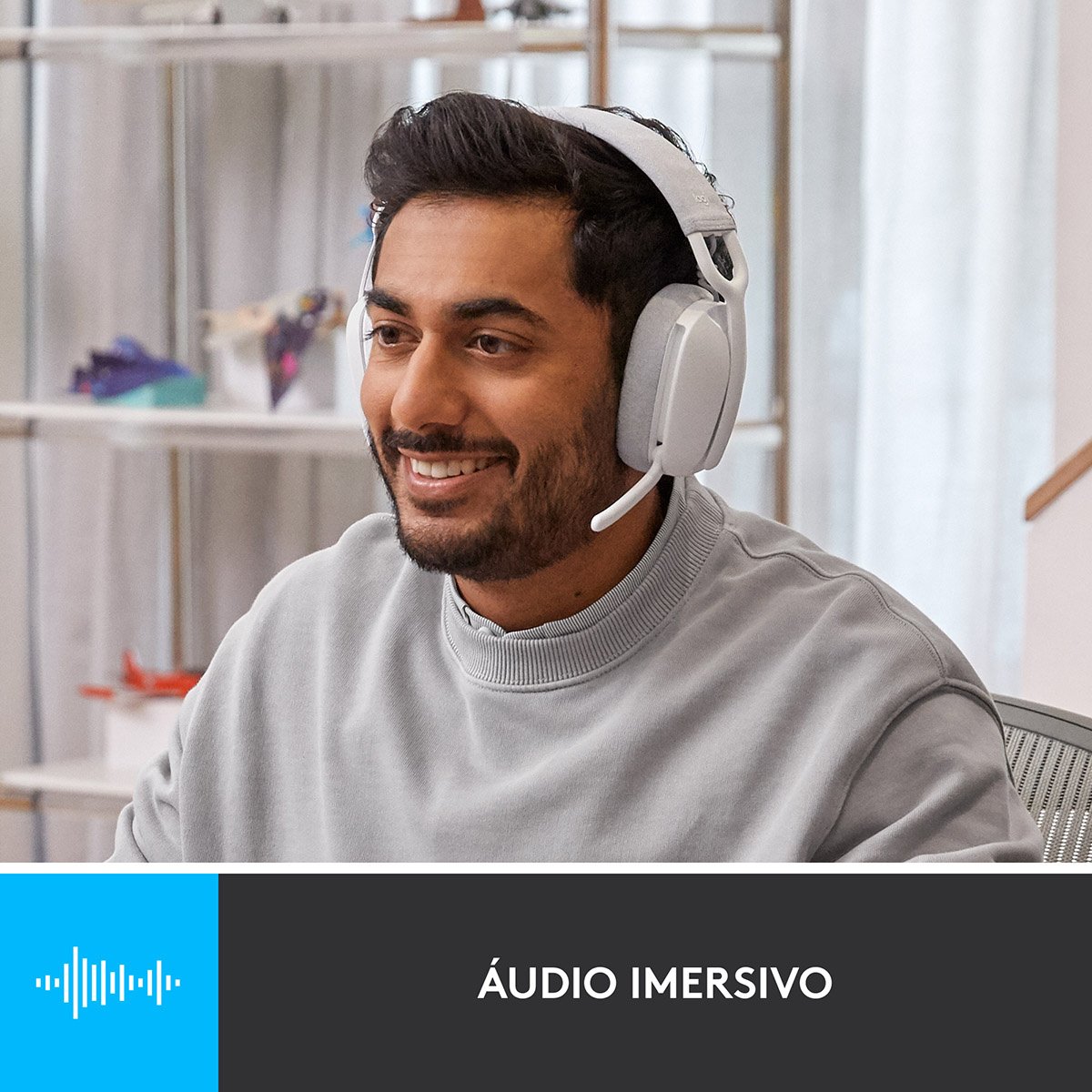 Headset Logitech Zone Vibe 100 Bluetooth Branco - Image 9