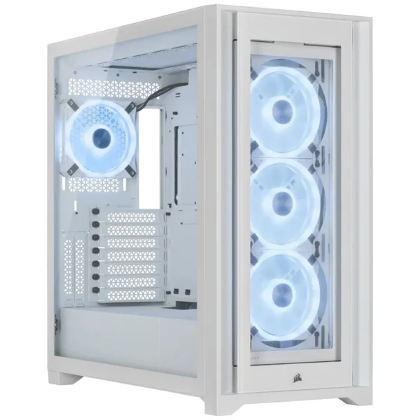 Caixa ATX Corsair iCUE 5000X Airflow RGB Smart Branco Vidro Temperado