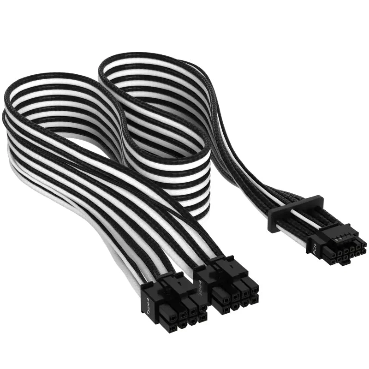 Cabo Sleeved de Alimentação 2x 8-Pin PCIe 5.0 12VHPWR Corsair 12+4Pin Premium Preto/Branco - Image 1
