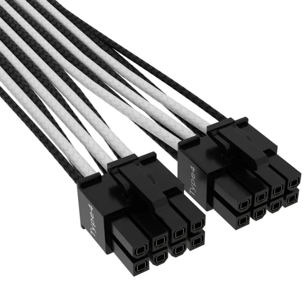 Cabo Sleeved de Alimentação 2x 8-Pin PCIe 5.0 12VHPWR Corsair 12+4Pin Premium Preto/Branco - Image 2