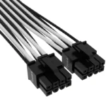 Cabo Sleeved de Alimentação 2x 8-Pin PCIe 5.0 12VHPWR Corsair 12+4Pin Premium Preto/Branco - Image 2