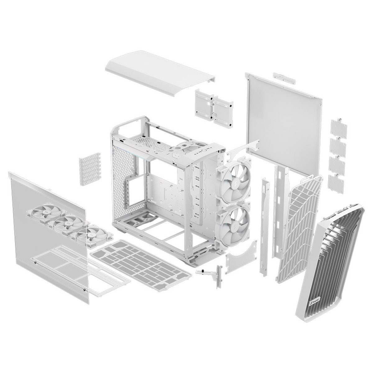Caixa E-ATX Fractal Design Torrent RGB Branca Tempered Glass Clear Tint - Image 12